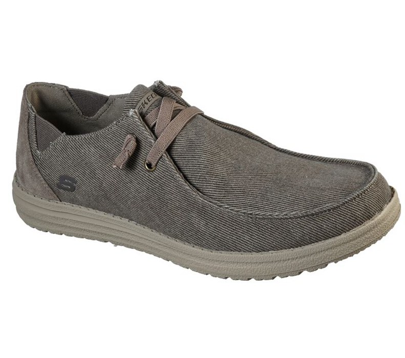 Skechers Melson - Raymon - Mens Slip On Shoes Khaki [AU-TU5128]